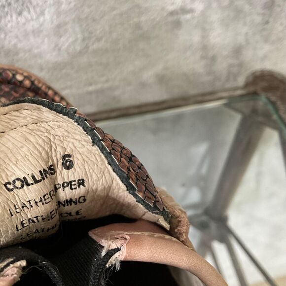 Freebird by Steven Open Back Collins Clog Tan Leather Brn. tan Snake size 6 - Picture 7 of 13